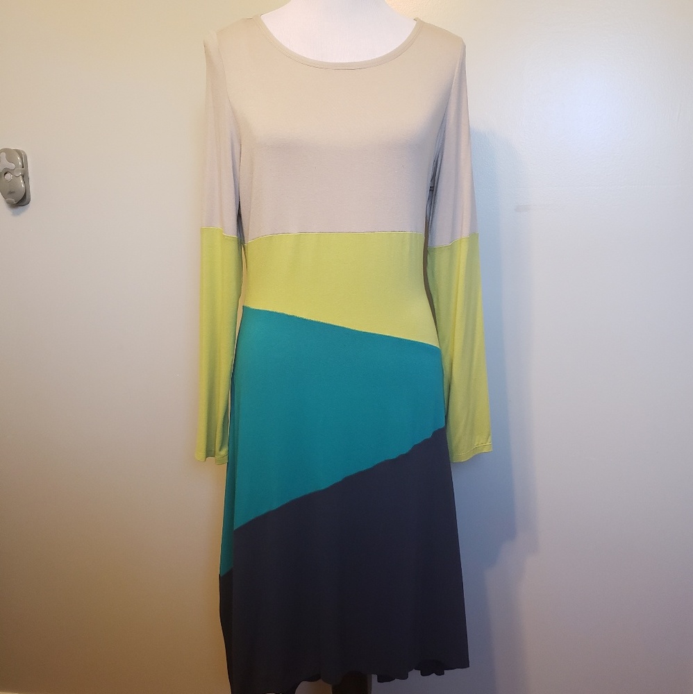 *Nine West* color block high low dress